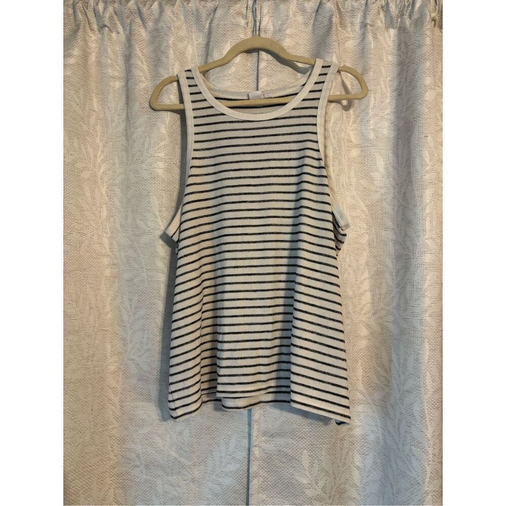 Gap Xxl Striped Tank Woman Black And White
